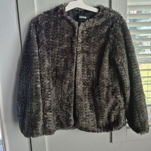 Reformation Faux Fur Coat - Dark Gray